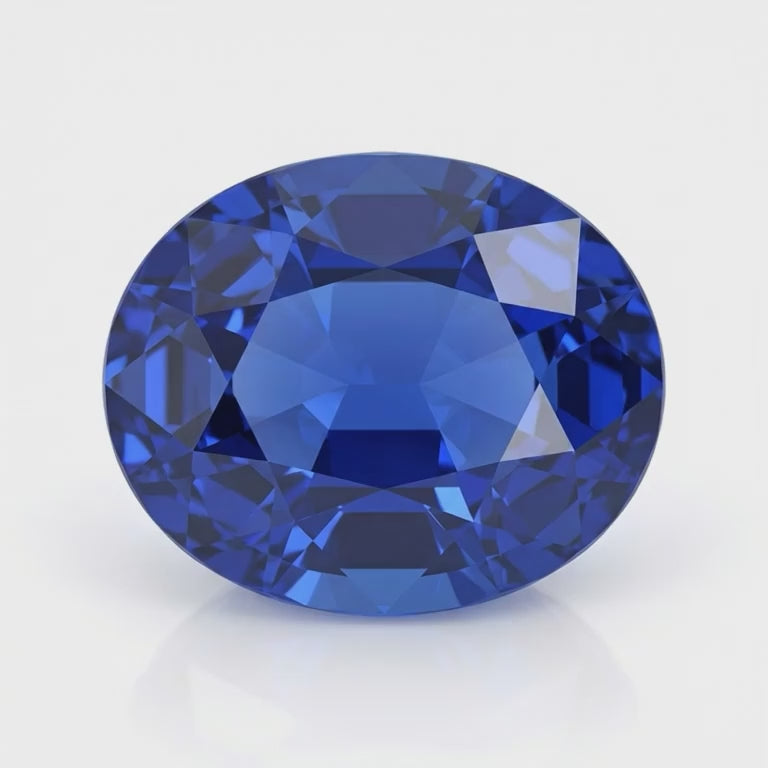 IGI Certified Laboratory Grown Blue Sapphire | 9.23 Carat Oval Mixed Cut | Premium Deep Blue Gemstone