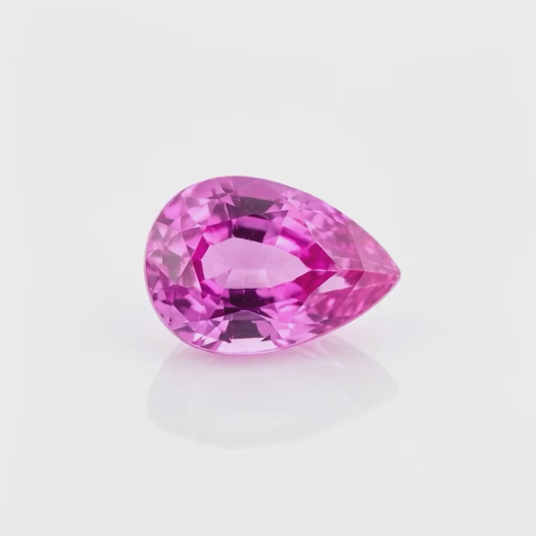 IGI Certified Laboratory Grown Purplish Pink Sapphire | 5.04 Carat Pear Mixed Cut | Luxury Gemstone
