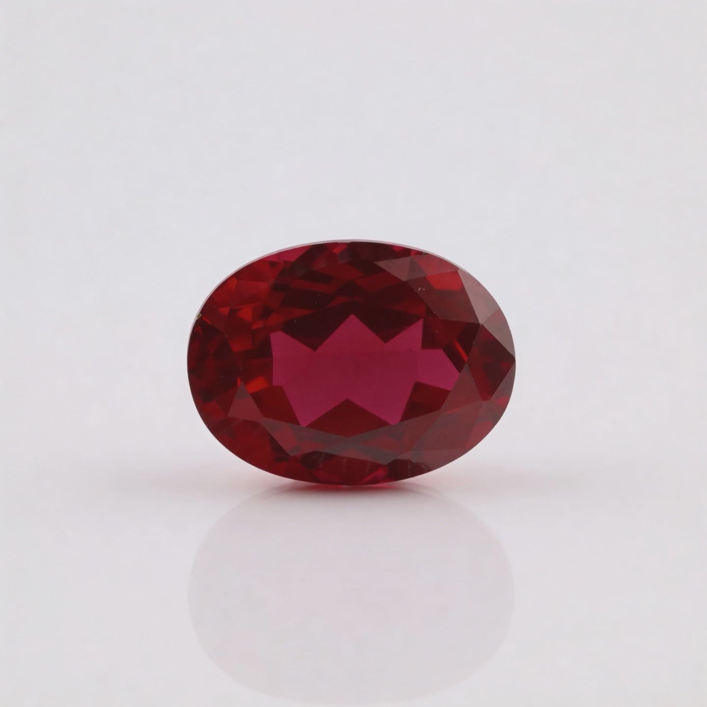 IGI Certified Laboratory Grown Ruby | 8.10 Carat Oval Cut | Purplish Red