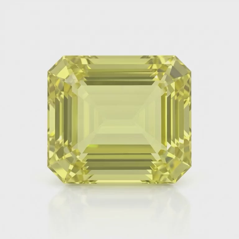 IGI Certified Laboratory Grown Yellow Sapphire | 17.99 Carat Emerald Cut | Statement Luxury Gemstone