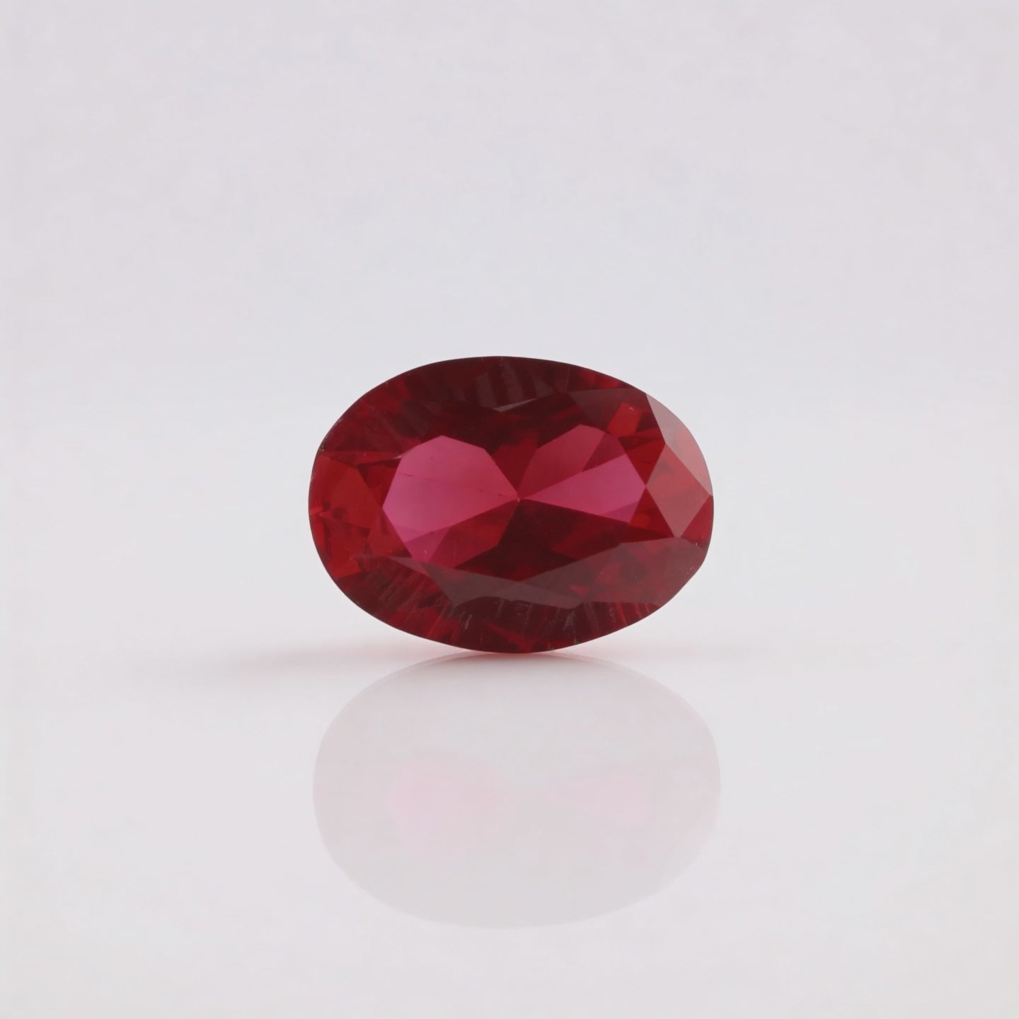 IGI Certified Laboratory Grown Ruby | 6.72 Carat Oval Cut | Purplish Red