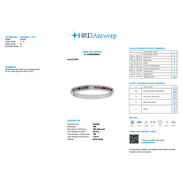 Natural Diamond & Ruby Bracelet in 18K White Gold | 1.04 CT Diamonds | HRD Certified Luxury Bangle-Saleh Sallom