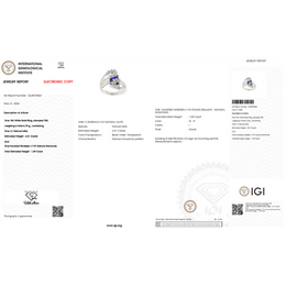 IGI Certified Natural Iolite & Diamond Statement Ring | 2.01 CT Iolite | 1.09 CT Natural Diamonds | 18K White Gold | Saleh Sallom-Saleh Sallom