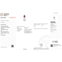 Natural Pearl, Ruby & Diamond Pendant Necklace | IGI Certified | 18K White Gold Luxury Necklace-Saleh Sallom