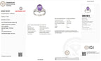 3.20 Carat Natural Amethyst & Diamond Ring in 14K White Gold | IGI Certified | Saleh Sallom